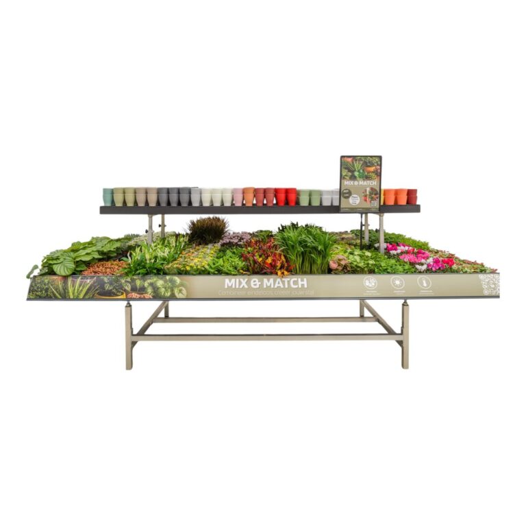 Concept Mix & Match Concepttafel Mix & Match met planten en gekleurde potten