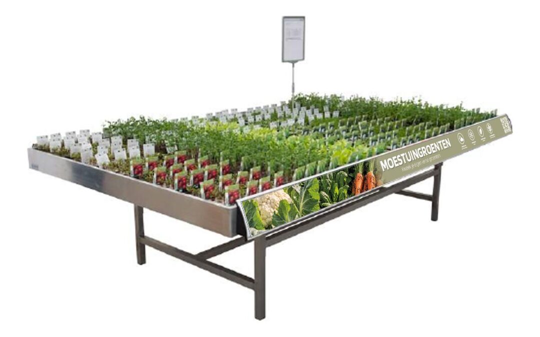 Concepttafel met moestuinplanten